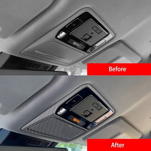 Front and Rear Reading Light Lamp Cover Trim fit for Toyota Grand Highlander 2024 2025 Interior Center Consoles Decoration Car Accessories 2PC Carbon Fiber Color in Kuwait