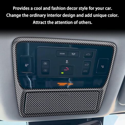 Front and Rear Reading Light Lamp Cover Trim fit for Toyota Grand Highlander 2024 2025 Interior Center Consoles Decoration Car Accessories 2PC Carbon Fiber Color in Kuwait