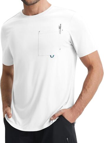 baleaf Men's Pocket T Shirts Short Sleeve Sun Shirts UPF 50+ UV SPF Lightweight Quick Dry Hiking Fishing Swim Rash Guard in Saudi Arabia