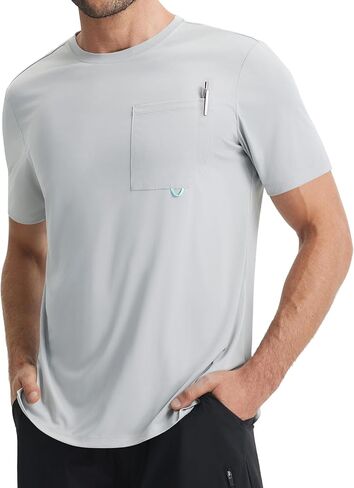 baleaf Men's Pocket T Shirts Short Sleeve Sun Shirts UPF 50+ UV SPF Lightweight Quick Dry Hiking Fishing Swim Rash Guard in Saudi Arabia