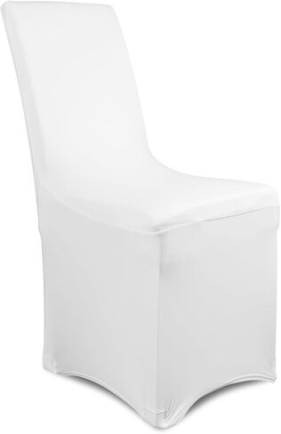 10 عبوات من أغطية الكراسي القابلة للتمدد باللون الأبيض، أغطية كراسي الطعام المصنوعة من الألياف اللدنة، أغطية قابلة لإعادة الاستخدام مقاومة للتجاعيد لحفلات الزفاف والحفلات والولائم والمناسبات in Kuwait