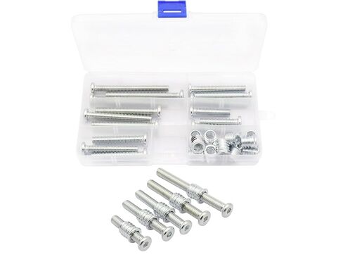 LBY 15 Sets 5/16×15mm Threaded Inserts Nuts and Bolt Assortment kit, Hex Socket Drive Furniture Flanged Screw-in Nut(with Bolt), 5 Sizes, Carbon Steel, Black in Saudi Arabia
