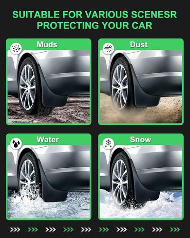 SCITOO 4PCS Mud Flaps Front & Fear Splash Guard set suitable for Ram 1500 2019-2024 ‎82215488AB,82215489AB,82215488AC,82215488AD,82215489AD in Saudi Arabia