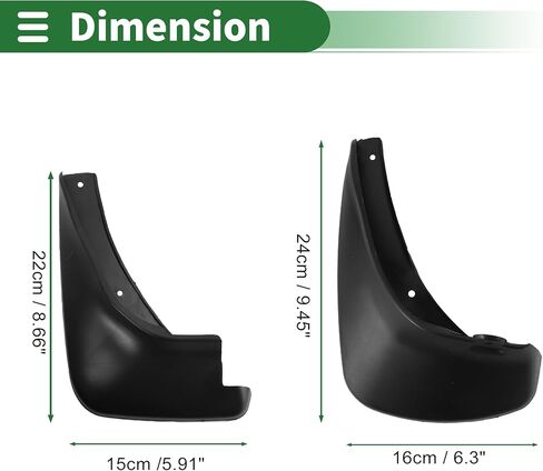 واقيات الطين من Motoforti واقيات الطين لسيارة Hyundai Accent 2007-2010 مع ملحقات التركيب in Kuwait