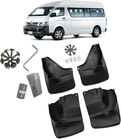 Car Mudguard Mud Flaps for Toyota Hiace 2012-2018 Molded Custom Front and Rear Mudflaps Splash Guards Fender Flares Kit 4-PC,Send 1 roll Car Garbage Bag,2012~2018 in Saudi Arabia