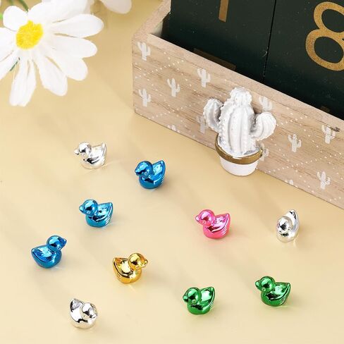 50 PCS Shiny Mini Duck Figures Bulk Colorful Duck Statue Mini Plastic Ducks for Micro Garden Seek Cake Decoration Landscape Animal Sculpture Aquarium Hide DIY Craft Charms Thanksgiving Gift in Saudi Arabia