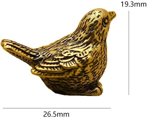 4PCS Brass Sparrow Statue, Exquisite Bird Decor, Desktop Metal Art, Miniature Sparrow Statue, Mini Animal Sculpture for Home Office in Saudi Arabia