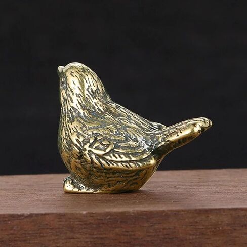 4PCS Brass Sparrow Statue, Exquisite Bird Decor, Desktop Metal Art, Miniature Sparrow Statue, Mini Animal Sculpture for Home Office in Saudi Arabia