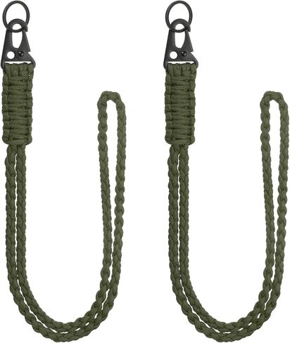 Paracord Lanyard, 550 Keychain Lanyard Heavy Duty Necklace Keychains Braided Wrist Strap for Men Women Outdoor Activity Survival Keys Whistle Rope ID Badges (2 Pack, Colorful in Saudi Arabia