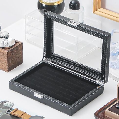 حافظة منظمة للحلقات، صندوق عرض حلقي للعرض، حامل حلقي 49 فتحة مع غطاء شفاف، صندوق تخزين حلقي، صينية حلقية للنساء in Kuwait