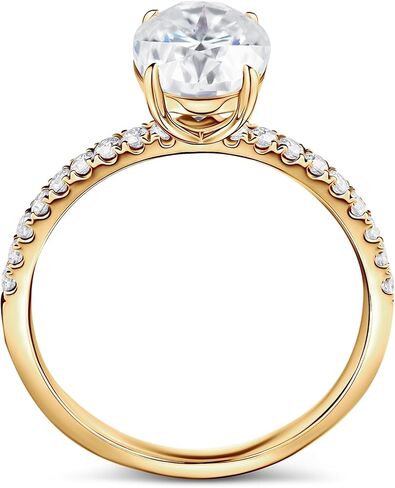 ISAAC WOLF 10k Gold 2 Carat Oval Cut Moissanite Rings Classic Engagement Ring in Saudi Arabia