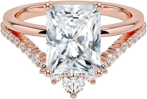 1-5 قيراط مويسانيتي خاتم الخطوبة عديم اللون VVS1 10K 14K 18K الصلبة الذهب و 925 فضة سبليت شانك مويسانيتي الدائري هدية عيد الميلاد للنساء in Kuwait