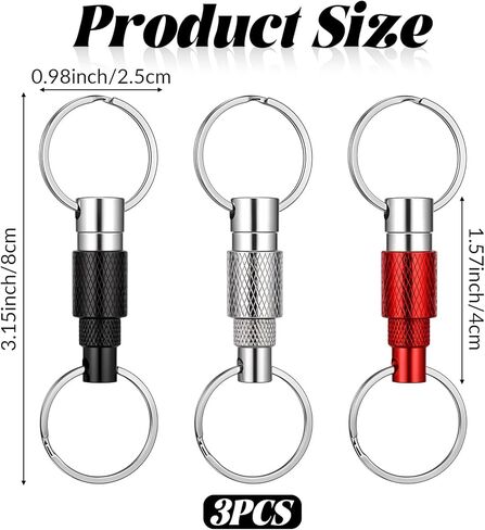 Detachable Quick Release Keychain, Pull Apart Key Ring with Split Rings for Car Keys, Bag, Purse, Belt, Heavy Duty Metal Key Holder in Saudi Arabia