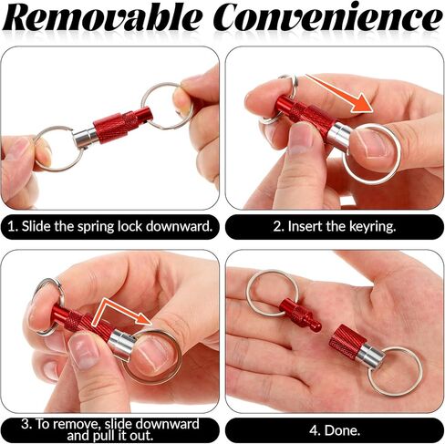 Detachable Quick Release Keychain, Pull Apart Key Ring with Split Rings for Car Keys, Bag, Purse, Belt, Heavy Duty Metal Key Holder in Saudi Arabia