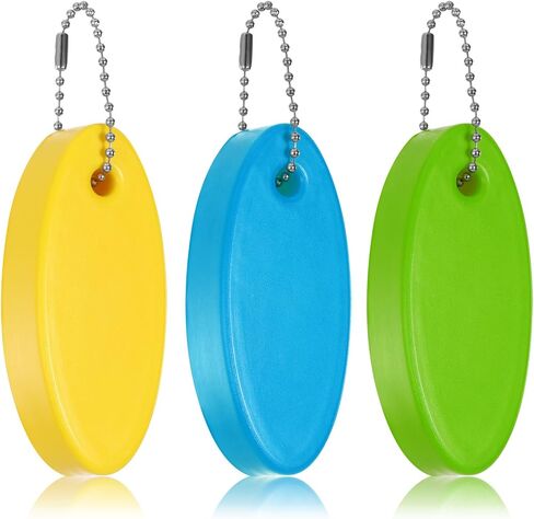 3 Pcs Foam Floating Keychain for Boat Keys, Oval Shaped Bright Color Floating Keychain Waterproof Surfboard Key Ring for Kayak, Sailing, Swiming, Fishing (Yellow, Sky Blue, Light Green) in Kuwait