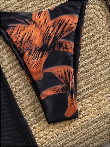 Milumia Women's 3 Piece Tropical Floral Print Swimsuit Triangle Halter Bikini Sets with Cover Up Skirt in Saudi Arabia