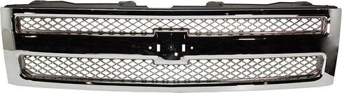 Go-Parts - Mesh Insert Grille for Chevrolet Silverado 1500, 2007-2013 Models, Plastic, Chrome Shell and Insert, Excludes 2007 Classic, Replacement in Saudi Arabia