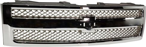 Go-Parts - Mesh Insert Grille for Chevrolet Silverado 1500, 2007-2013 Models, Plastic, Chrome Shell and Insert, Excludes 2007 Classic, Replacement in Saudi Arabia