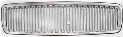 Go-Parts - Vertical Bar Insert Grille for Volvo C70/S70/V70 1998, Chrome Shell with Painted Silver Insert, Replacement in Saudi Arabia