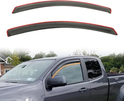 in Channel Window Visor Deflectors, Compatible with 2015-2022 Chevrolet Colorado & GMC Canyon Extended Cab, Acrylic Smoke/Tinted Slim Style Window Rain Guards, 2 Pieces in Saudi Arabia
