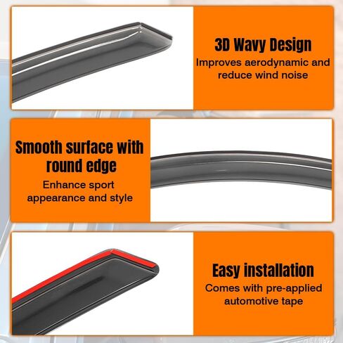 in Channel Window Visor Deflectors, Compatible with 2015-2022 Chevrolet Colorado & GMC Canyon Extended Cab, Acrylic Smoke/Tinted Slim Style Window Rain Guards, 2 Pieces in Saudi Arabia