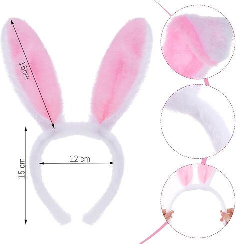 hoyuwak 5Pcs Easter Bunny Costume Set Includes Rabbit Ear Headband Nose Pink Tutu Skirt Bow Tie and Tail for Women Cosplay in Saudi Arabia