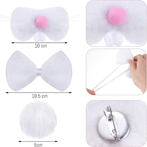 hoyuwak 5Pcs Easter Bunny Costume Set Includes Rabbit Ear Headband Nose Pink Tutu Skirt Bow Tie and Tail for Women Cosplay in Saudi Arabia