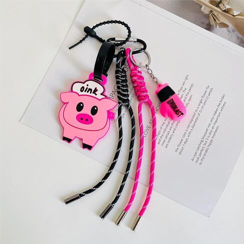 QTMY Cute Pig Boxing Glove Rope Braided Keychain Bag Charms for Handbag Purse Backpack Accessories for Bogg Bag,743 in Saudi Arabia