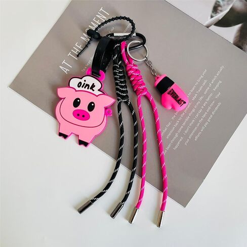QTMY Cute Pig Boxing Glove Rope Braided Keychain Bag Charms for Handbag Purse Backpack Accessories for Bogg Bag,743 in Saudi Arabia