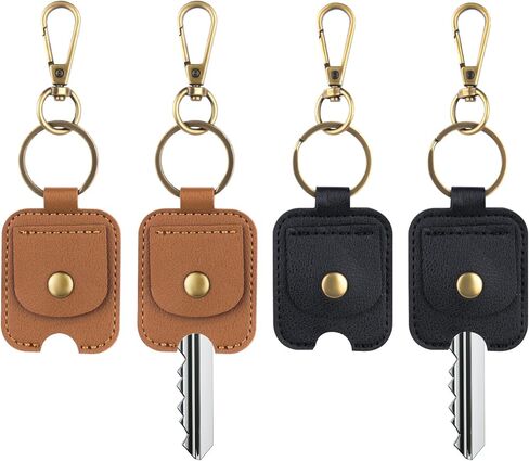 4 Pack Leather Car Key Cover Protector, Pu Leather Broken Key Sleeve Holder Loop Replacement, Universal Fit for Car House Office in Saudi Arabia