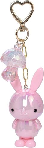 SIGZKK لطيف Kawaii الوردي الأرنب المفاتيح مع سحر الفطر، سحر محفظة أرنب صغير، حقيبة الظهر ملحق ديكور هدية للنساء in Kuwait