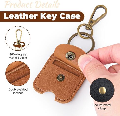 4 Pack Leather Car Key Cover Protector, Pu Leather Broken Key Sleeve Holder Loop Replacement, Universal Fit for Car House Office in Saudi Arabia