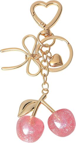 Snycler لطيف الفراولة الكرز حقيبة سلسلة مفاتيح سحر القلب زهرة ديزي سلسلة مفاتيح اكسسوارات ديكور للنساء محفظة هدية in Kuwait