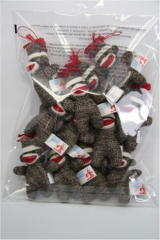 Plushland Stuffed Sock Monkey Keychain – Plush Sock Monkey Gift for Kids and Adults – 12 PCS – 4 Inches. in Kuwait