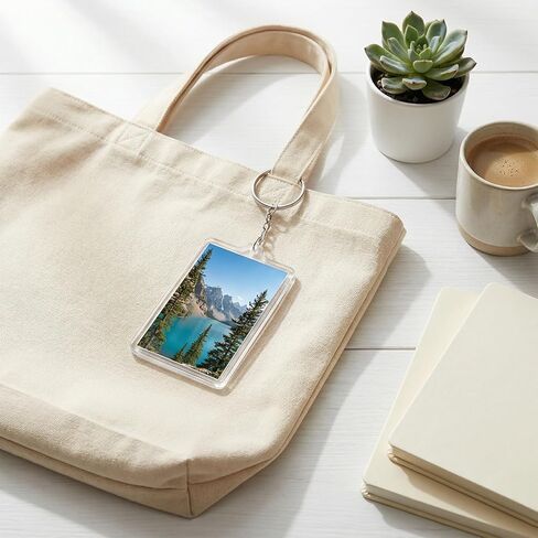 12 Pcs Blank Acrylic Photo Keychains 2x3 Inch Clear Rectangle Frame Picture Insert Keychain for DIY Gifts Keyring in Kuwait