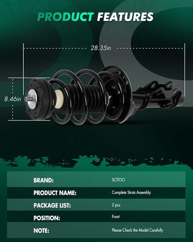 SCITOO Front Complete Struts Assembly Shock Absorber for Chevrolet Camaro 2010-2012 Automotive Replacement Struts 172337 172336 - Set of 2 in Saudi Arabia