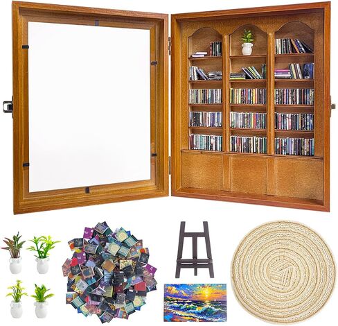 رف كتب للقلق - رف كتب صغير لتخفيف القلق مع سجادة ونباتات و260 كتابًا صغيرًا، مكتبة مصغرة مزخرفة، زينة لتخفيف التوتر لمحبي الكتب، زينة لتخفيف التوتر لديكور المنزل والمكتب in Kuwait