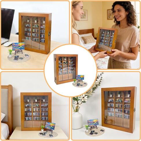 رف كتب للقلق - رف كتب صغير لتخفيف القلق مع سجادة ونباتات و260 كتابًا صغيرًا، مكتبة مصغرة مزخرفة، زينة لتخفيف التوتر لمحبي الكتب، زينة لتخفيف التوتر لديكور المنزل والمكتب in Kuwait