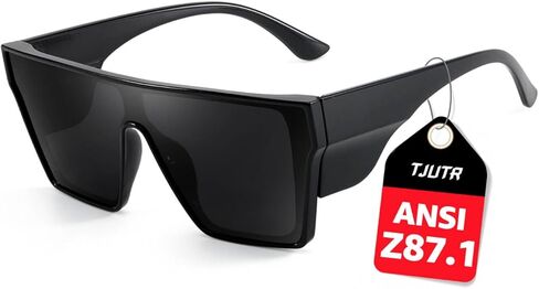 TJUTR ANSI Z87.1 Safety Sunglasses for Men, Polarized Oversized Wraparound Sun Glasses UV400 Protection for Outdoor & Work in Kuwait