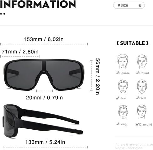 Polarized Sports Sunglasses for Men Women Fishing Cycling Mountain Bike Baseball Sun Glasses with UV Protection in Saudi Arabia