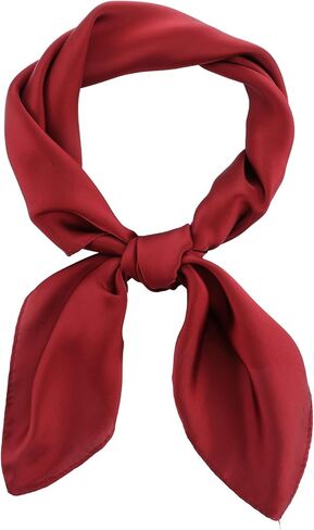 1Pcs Satin Scarf, Lightweight Square Neck Head Scarf Neck Hair Scarfs Head Scarves Fashion Bandana for Woman Women's Fashion Silk Feeling Scarfs for Hair Wrapping (Burgundy) in Saudi Arabia
