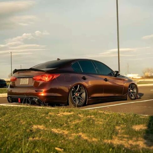 Rear Trunk Lip Spoiler Painted Highkick Duckbill PSM Style Wing Fit for Infiniti Q50 Red Sport/Luxe/Pure/Hybrid/Sensory/ 2014-2024 Accessories in Saudi Arabia