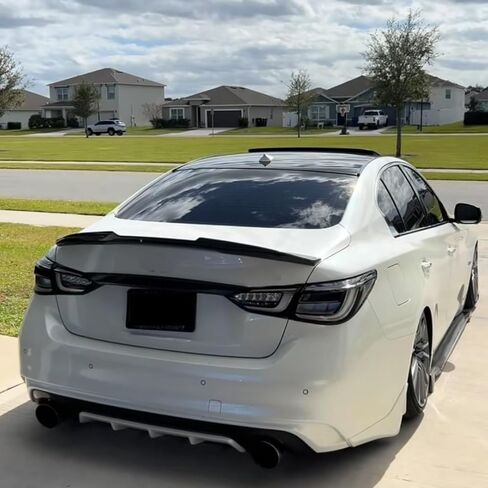 Rear Trunk Lip Spoiler Painted Highkick Duckbill PSM Style Wing Fit for Infiniti Q50 Red Sport/Luxe/Pure/Hybrid/Sensory/ 2014-2024 Accessories in Saudi Arabia
