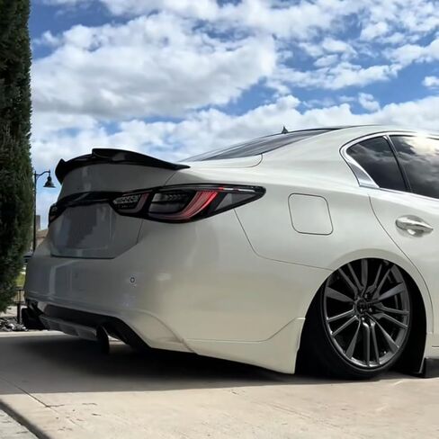 Rear Trunk Lip Spoiler Painted Highkick Duckbill PSM Style Wing Fit for Infiniti Q50 Red Sport/Luxe/Pure/Hybrid/Sensory/ 2014-2024 Accessories in Saudi Arabia