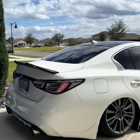 Rear Trunk Lip Spoiler Painted Highkick Duckbill PSM Style Wing Fit for Infiniti Q50 Red Sport/Luxe/Pure/Hybrid/Sensory/ 2014-2024 Accessories in Saudi Arabia