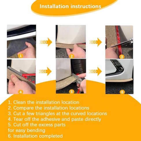 Bling Car Front Bumper Lip Spoiler, 8.2Ft Rubber Vehicle Front Body Splitter Spoiler Skirt Protector, Anti-Collision Auto Exterior Guard Strip Trim, Universal for Vehicles (Black) in Saudi Arabia