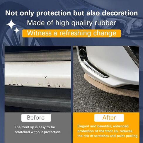 Bling Car Front Bumper Lip Spoiler, 8.2Ft Rubber Vehicle Front Body Splitter Spoiler Skirt Protector, Anti-Collision Auto Exterior Guard Strip Trim, Universal for Vehicles (Black) in Saudi Arabia