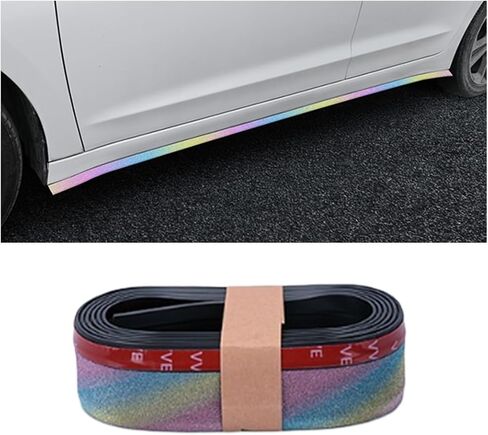 Bling Car Front Bumper Lip Spoiler, 8.2Ft Rubber Vehicle Front Body Splitter Spoiler Skirt Protector, Anti-Collision Auto Exterior Guard Strip Trim, Universal for Vehicles (Black) in Saudi Arabia