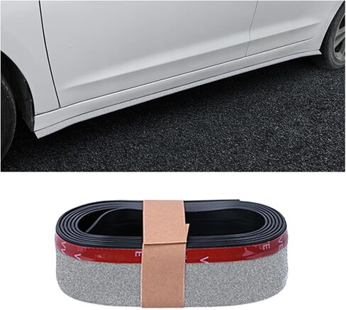 Bling Car Front Bumper Lip Spoiler, 8.2Ft Rubber Vehicle Front Body Splitter Spoiler Skirt Protector, Anti-Collision Auto Exterior Guard Strip Trim, Universal for Vehicles (Black) in Saudi Arabia