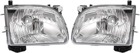 HECASA Pair Headlights w/Bulbs Compatible with 2001-2004 Toyota Tacoma Halogen Headlamp Front Light Clear Lens Black Housing Replacement for 8111004110 8115004110 TO2503136 TO2502136 Left&Right Side in Kuwait